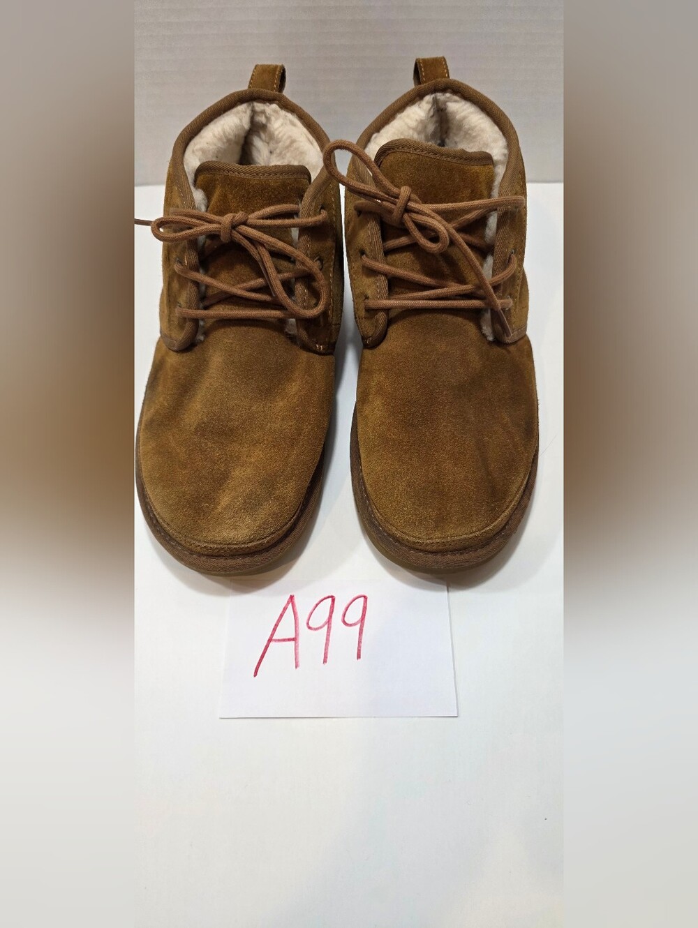 UGG Men's Tan Suede Chukka Boots with Shearling Collar